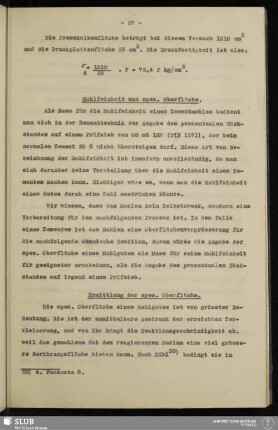 Ermittlung der spez. Oberfläche