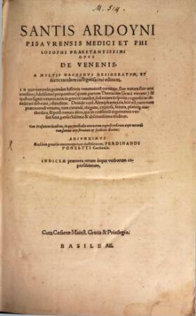Opus de venenis