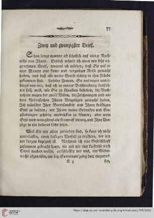 Zwey und zwanzigster Brief