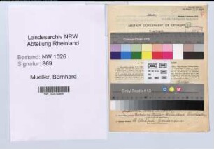 Entnazifizierung Bernhard Mueller , geb. 08.08.1914 (Polizist)