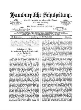 Aufgaben und Ziele des modernen Handarbeitsunterrichts in der Volksschule : (Schluß)