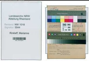 Entnazifizierung Marianne Rinkleff , geb. 14.09.1921 (Buchhalterin)