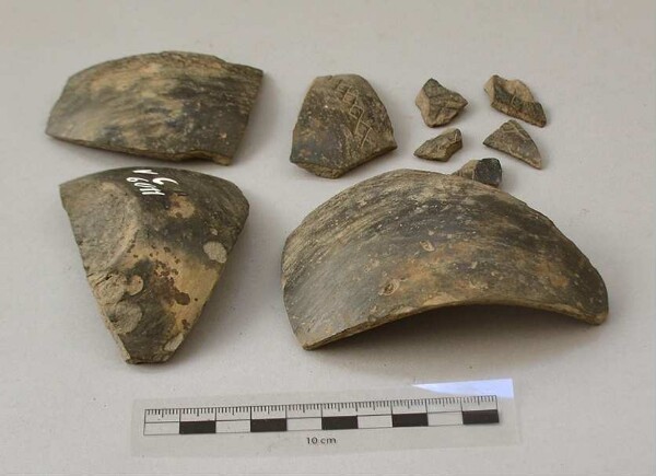 Fragments of a clay bowl