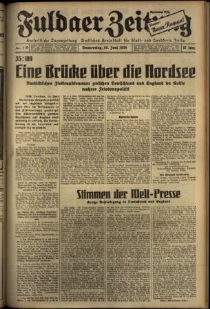 Erste Ausgabe vom Donnerstag, den 20. Juni 1935.