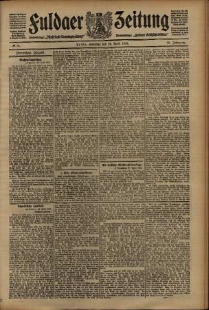 Zweite Ausgabe vom Samstag, den 24. April 1909.