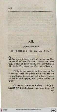 XII: Joseph Georgirenes Beschreibung des Berges Athos