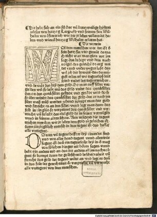 Hie hebt sich an ein schoene vnd kurczweilige hystori zelesen von herczog Leuppold vnd seinem sun Wilhalm von oesterreich