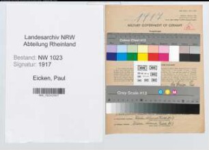 Entnazifizierung Paul Ten Eicken , geb. 27.04.1887 (Gastwirt)