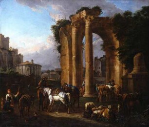 Viehmarkt in den Ruinen Roms