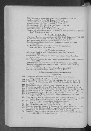 II. Betriebswirtschaftliche Studienrichtung