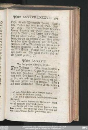 Psalm LXXXVIII. Von den großen Leiden des Erlösers.