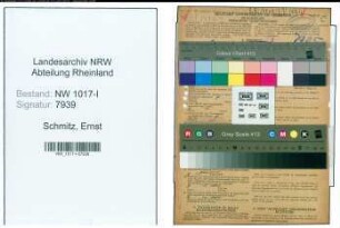 Entnazifizierung Ernst Schmitz , geb. 28.05.1883 (Maschinenschlosser)