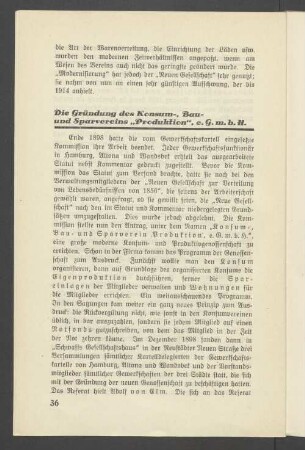 Die Gründung des Konsum-, Bau- und Sparvereins "Produktion", e.G.m.b.H.