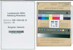 Entnazifizierung Heinrich Burgmer , geb. 08.03.1894 (Rechtsbearbeiter)