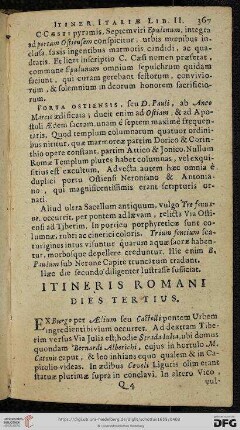 Itineris Romani. Dies tertius