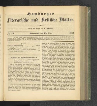 No. 38. 10. Mai 1851