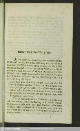 Ueber das dunkle Licht