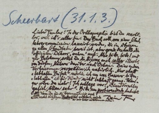 Brief an Paul Scheerbart
