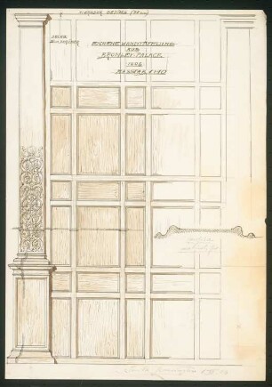 Bromley Palace: Wandtäfelung. Ansicht, Schnitt