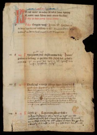 [Calendarium praesentiarum] Calendarium festorum und anniversariorum gemischt ; von Barbara virg. (1.2.) bis Amantius ep. (7.2.)