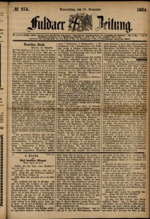 Ausgabe vom Donnerstag, den 27. November 1884.