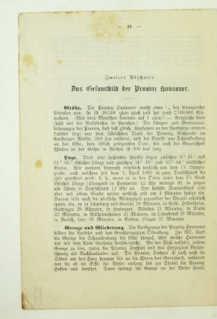 Zweiter Abschnitt. Das Gesamtbild der Provinz Hannover