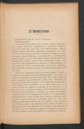 El modernismo