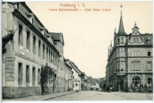Frohburg. Innere Bahnhofstraße - Hotel Roter Hirsch