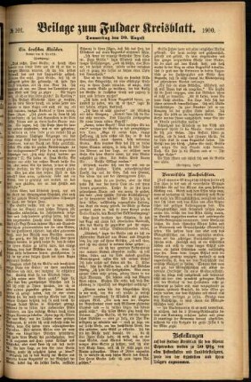 Zweite Ausgabe vom Donnerstag, den 30. August 1900.