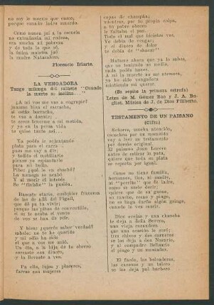 La Vengadora : Tango milonga del sainete "Cuando la suerte se inclina..."
