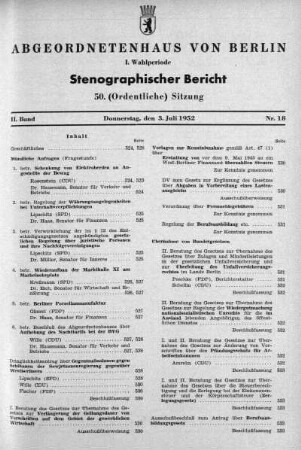 Nr. 18 (50), 3. Juli 1952