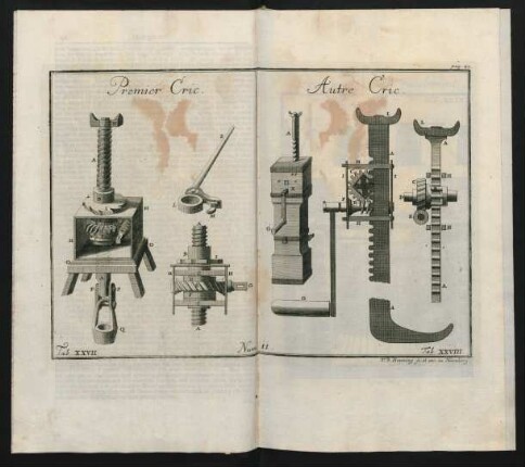 Premier Cric. Num. 11. Tab. XXVII. und Autre Cric. Num. 11. Tab. XXVIII.