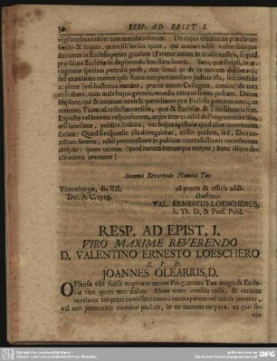 Resp. Ad Epist. I.