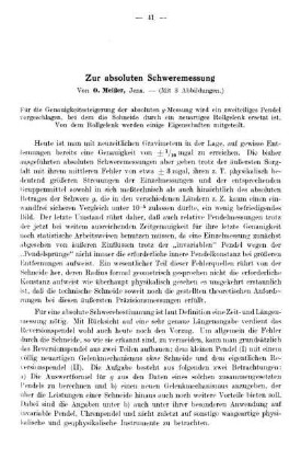Zur absoluten Schweremessung