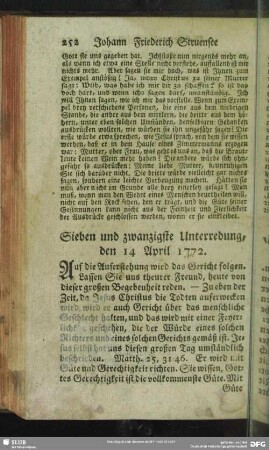 Sieben und zwanzigste Unterredung, den 14 April 1772