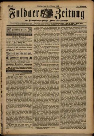 Zweite Ausgabe vom Freitag, den 29. Oktober 1897.