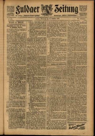 Zweite Ausgabe vom Mittwoch, den 11. Oktober 1905.