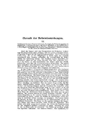 Chronik der Reformbestrebungen : VII.
