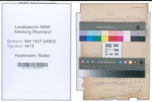 Entnazifizierung Walter Huelsmann , geb. 01.02.1904 ()
