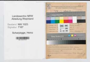 Entnazifizierung Heinz Scharpegge , geb. 23.07.1909 (Kaufm.-Angestellter)