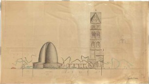 Schneider - Esleben, Paul; Düsseldorf, Rochusmarkt 5; Kath. Kirche St. Rochus - Ansicht