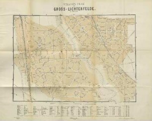 Karte: Strassen-Plan von Gross-Lichterfelde mit Höhenmarken