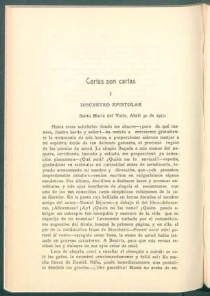 Cartas son cartas - (Continuará) : I - Discreteo epistolar