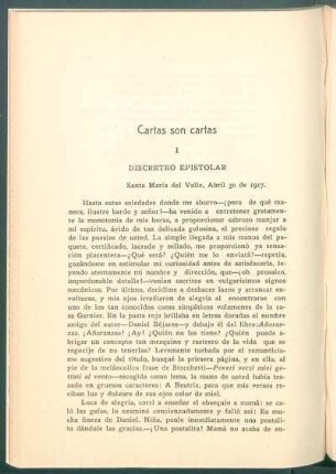 Cartas son cartas - (Continuará) : I - Discreteo epistolar