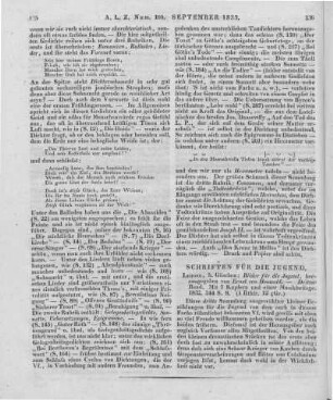 Bilder für die Jugend. Bd. 3. Hrsg. von E. von Houwald. Leipzig: Göschen 1832