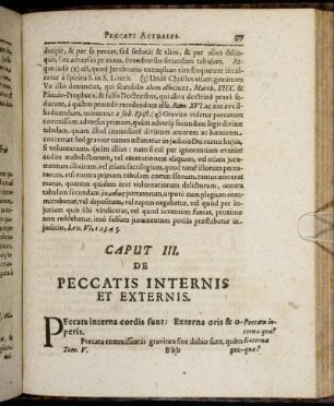 Caput III. De Peccatis Internis Et Externis.