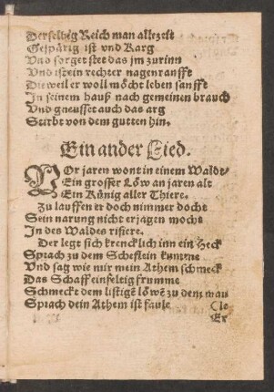 Ein ander Lied. ||