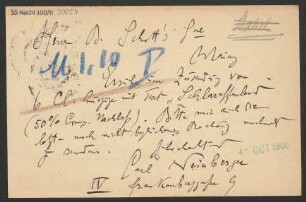 Brief an B. Schott's Söhne : 02.10.1905