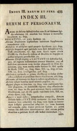 Index III. Rerum Et Personarum