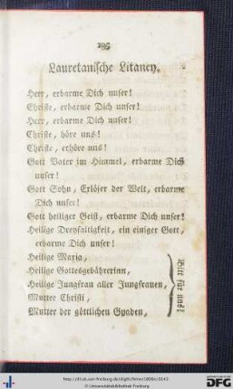 Lauretanische Litaney - Litaney von allen Heiligen.
